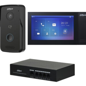 DAHUA KITKTP02 Kit de Videoportero IP Frente de Calle, Monitor y Switch POE